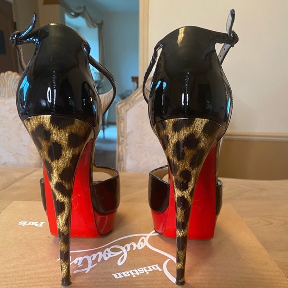Beautiful Leopard/Red Louboutin Heels - Picture 9 of 11